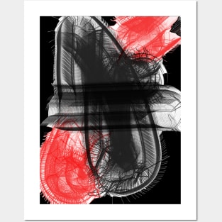 Red Black Abstract Digital Art Design Posters and Art